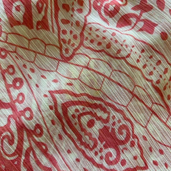 Kaelyn Max Dress Size L Peach & Cream Sequence Summer Peepholes Chest & Sleeves - Picture 16 of 16